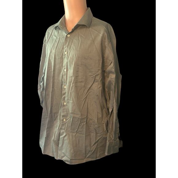Calvin‎ Klein Light Green Long Sleeve Button-Up Shirt Men's 17 32/33 - Picture 3 of 5